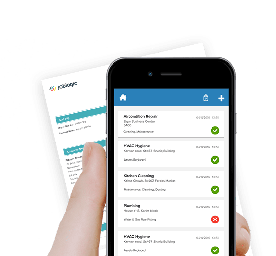 Smart phone view of bespoke invoices for your jobs