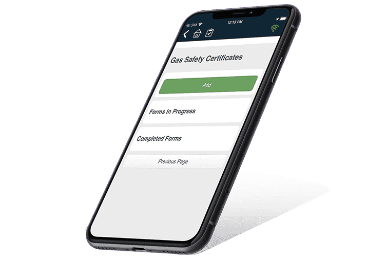 Gas safety certificate app on smartphone